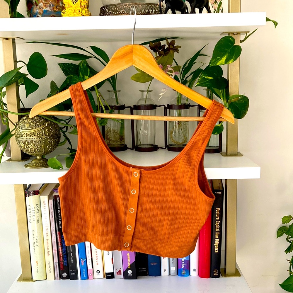 Burnt orange crop top. LA hearts by pacsun